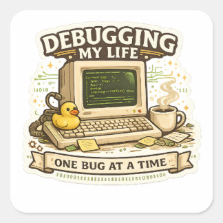 Debugging meines Lebens Lustiger Programmierer Auf Quadratischer Aufkleber