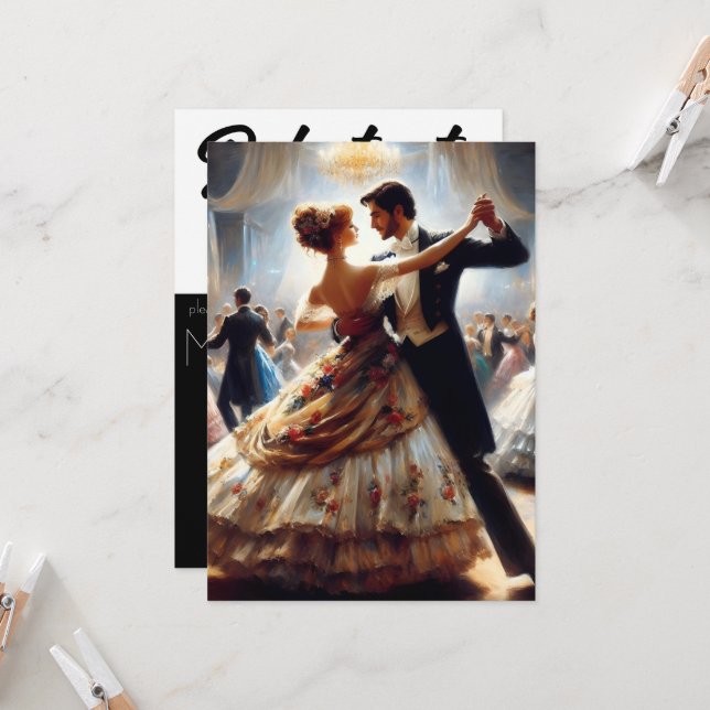 Debutante Ball Cotillion Ballroom tanzen Einladung (Vorderseite/Rückseite Beispiel)