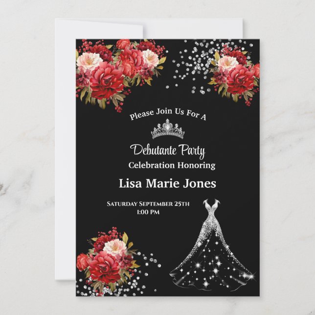 Debutante-Party Einladung (Vorderseite)