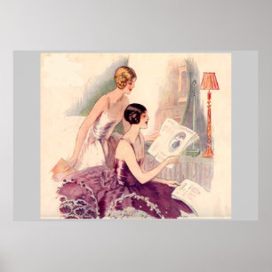 Debutanten um das Vintage Poster der 1920er Jahre