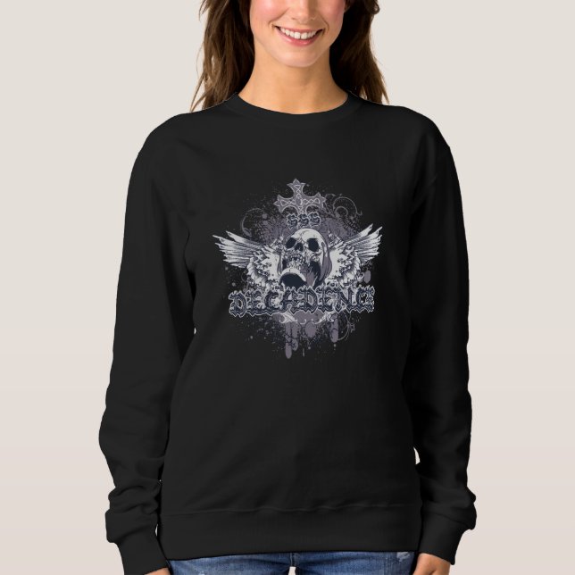 DECADENCE 666 ANGEL SKULL WINGS Provokative Rebell Sweatshirt (Vorderseite)