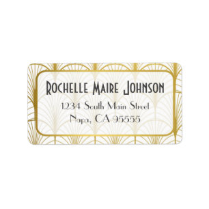 Decadence Golden Art Deco Address Labels Adressaufkleber
