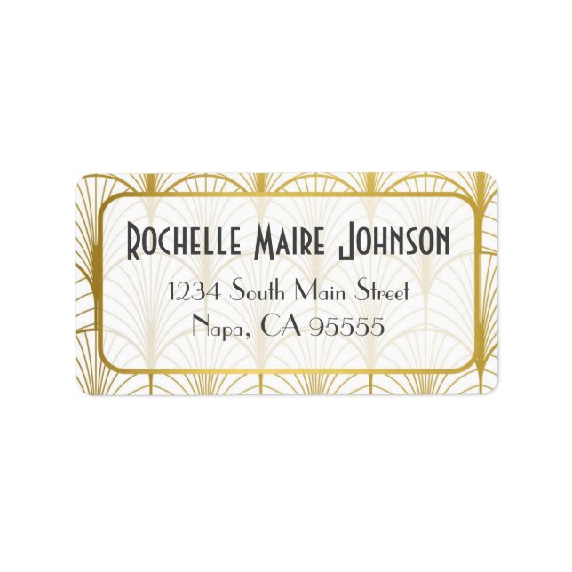 Decadence Golden Art Deco Address Labels Adressaufkleber (Vorne)
