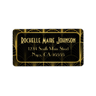 Decadence Golden Art Deco Address Labels Adressaufkleber
