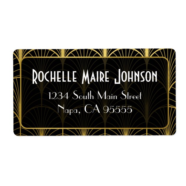 Decadence Golden Art Deco Versandadresse Labels (Vorne)