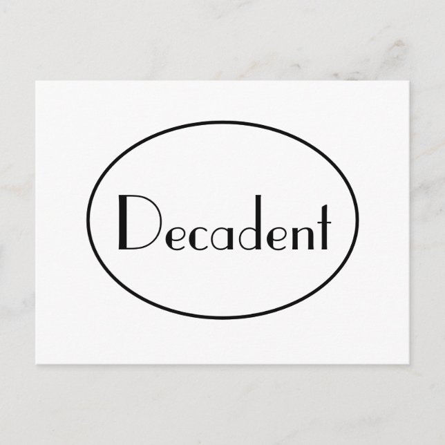 Decadent Art Deco Typografie Postkarte (Vorderseite)