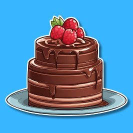 Decadent Raspberry Fudge Cake wasserdicht Aufkleber