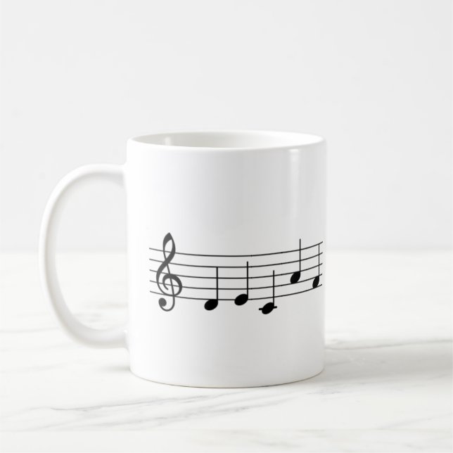 Decaf "DECAF" Musiknote Kaffee Tasse Klavierlehrer (Links)