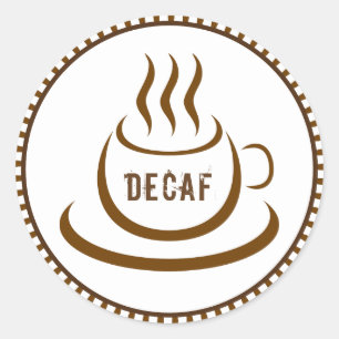 Decaf-Kaffee Runder Aufkleber
