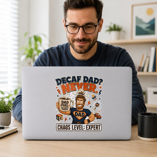 Decaf-Vater-Chaos-Level-Experte-Lustiger-Vater-Lap Aufkleber (Von Creator hochgeladen)