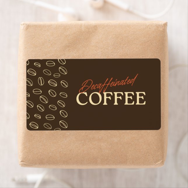Decaffeinated Coffee Label – Retro Coffee Beans (Insitu)