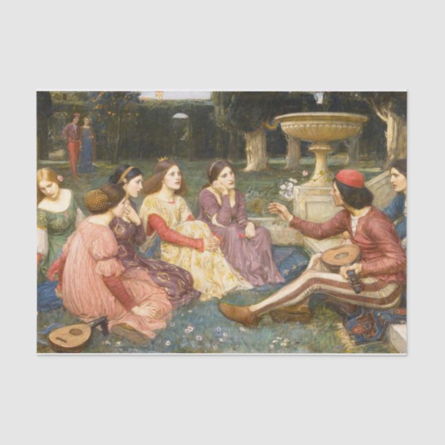 Decameron von John William Waterhouse Seidenpapier (Vorderseite)