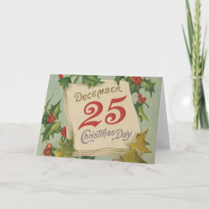 December 25th Christmas Day Feiertagskarte