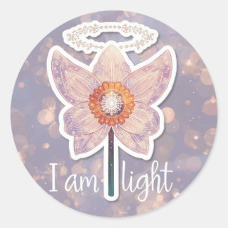 December Birth Flower Round Sticker Narcissus