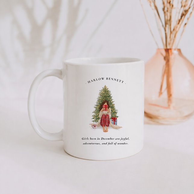 December Birth Month Girl | Monogram  Kaffeetasse (Von Creator hochgeladen)