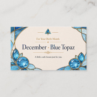 December Blue Topaz Birthstone Shop Card Visitenkarte