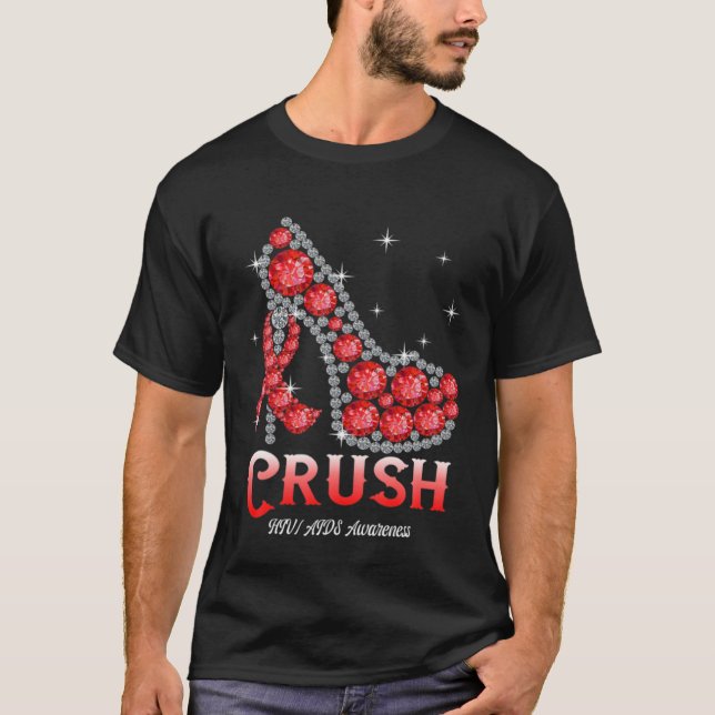 December Red Ribbon High Heel Warrior HIV AIDS Awa T-Shirt (Vorderseite)