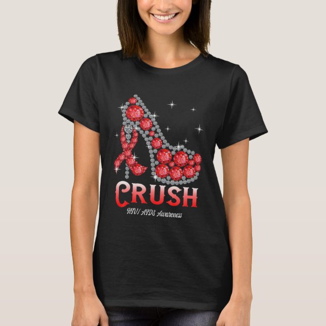 December Red Ribbon High Heel Warrior HIV AIDS Awa T-Shirt (Vorderseite)
