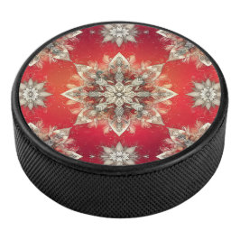 December Snowflakes Eishockey Puck