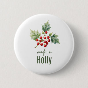 December Stechpalme Geburtstagsblume Flache Dankes Button
