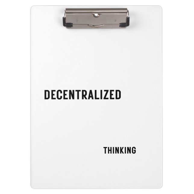 Decentralized Thinking Aesthetic Clipboard  Klemmbrett (Vorderseite)