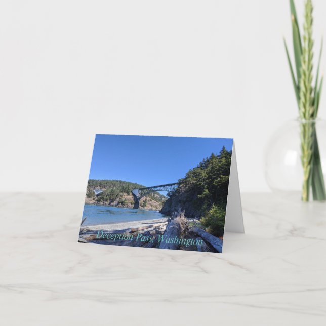 Deception Pass Bridge Feiertagskarte (Vorderseite)