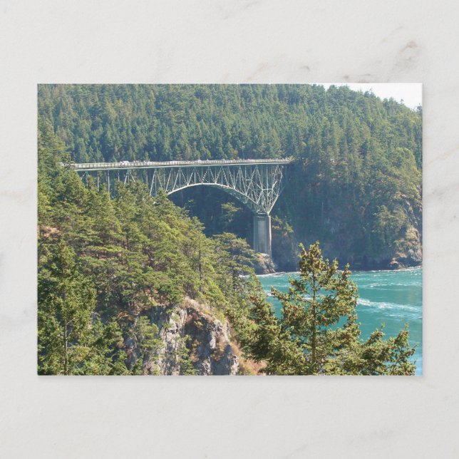 Deception Pass Bridge Postkarte (Vorderseite)