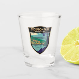 Deception Pass Staat Bridge Washington Abzeichen Schnapsglas
