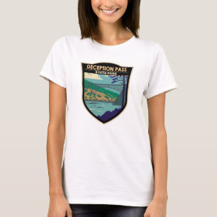 Deception Pass Staat Bridge Washington Abzeichen T-Shirt