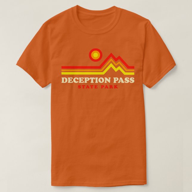 Deception Pass Staat Park Hikes Washington Camping T-Shirt (Design vorne)