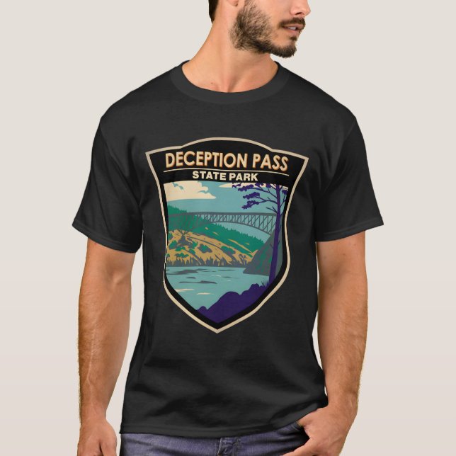 Deception Pass State Park Bridge Washington T-Shirt (Vorderseite)