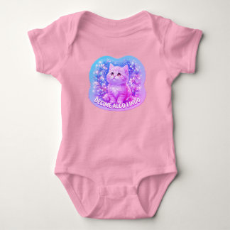 Decime Algo Lindo Cute Cat Baby Bodysuit - Pastel Strampler