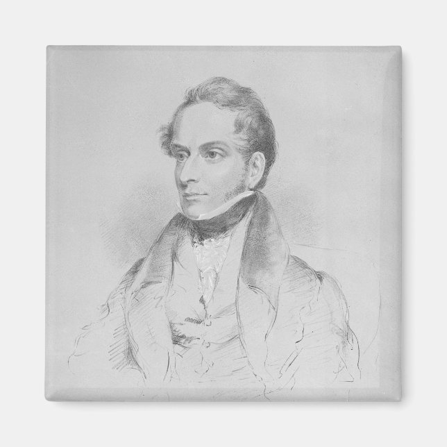 Decimus Burton, Lithograph von Maxim Gauci Magnet (Vorne)