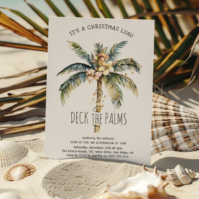 Deck das Palms Weihnachts-Luau-Party Einladung (Von Creator hochgeladen)