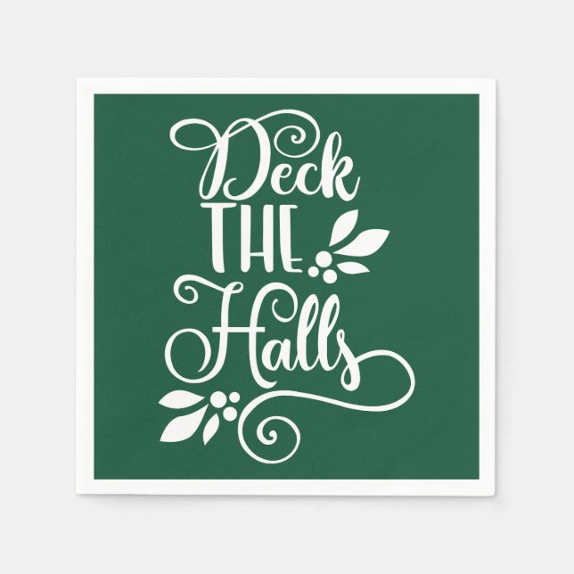 Deck der Hallen Typografie Holidays Serviette (Vorderseite)