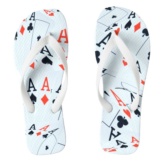 "Deck des Schicksals: Ebenen in einem Poker-Shuffl Flip Flops (Fußbett)