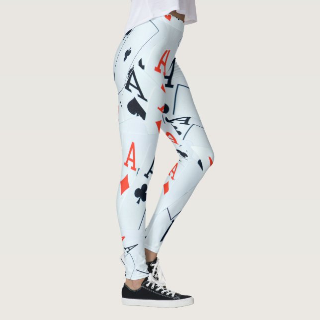 "Deck des Schicksals: Ebenen in einem Poker-Shuffl Leggings (Rechts)