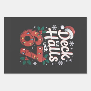 Deck die Hallen mit 6 7 Lustige Weihnachten Sechs Geschenkpapier Set