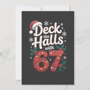 Deck die Hallen mit 6 7 Lustigem Weihnachten Sechs Dankeskarte