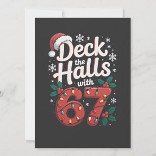 Deck die Hallen mit 6 7 Lustigem Weihnachten Sechs Einladung