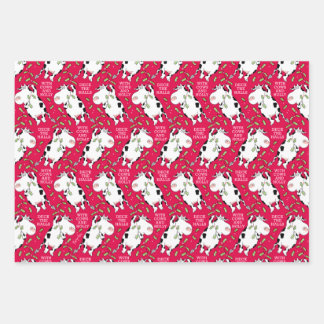 DECK DIE HALLEN MIT COWS & HOLLY Sandra Boynton Geschenkpapier Set