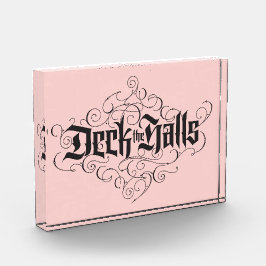 Deck die Hallen Moderne Weihnachten Rosa Schwarz Fotoblock