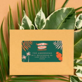 Deck die Palmen hellen farbenfrohen Weihnachten Adressaufkleber