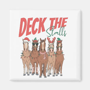 Deck die Ställe Lustiger Weihnachten Pferdeliebhab Magnet