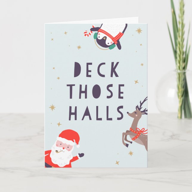 Deck diese Hallen Weihnachtskarte Feiertagskarte (Vorderseite)