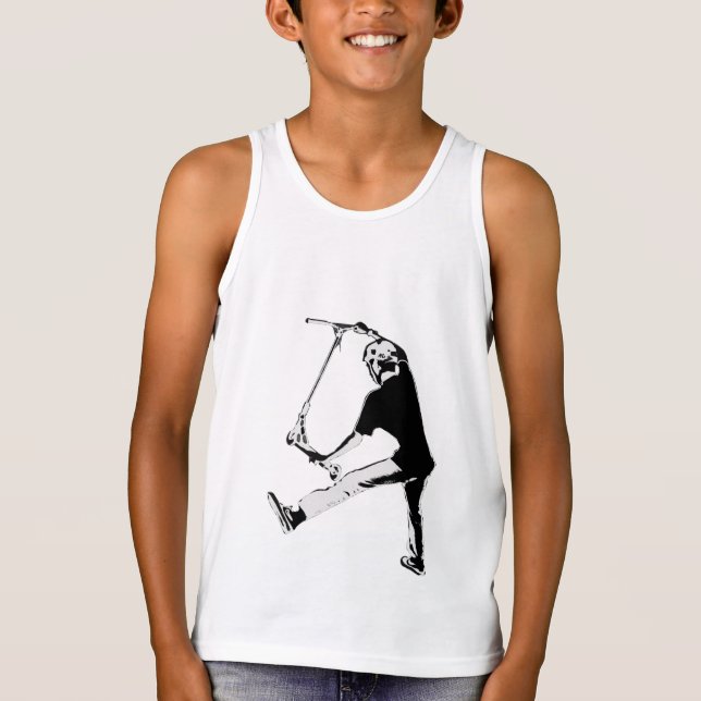 Deck Grabbing - Stunt Scooter Trick T-Shirt (Vorderseite)