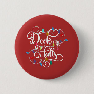 Deck Hallen Weihnachten Button