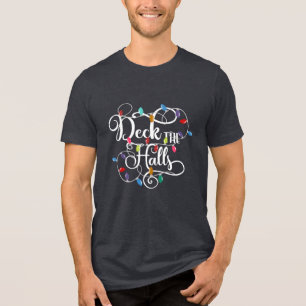 Deck Hallen Weihnachten Tri-Blend Shirt