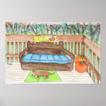 Deck mit Hund - Willkommen auf der Insel