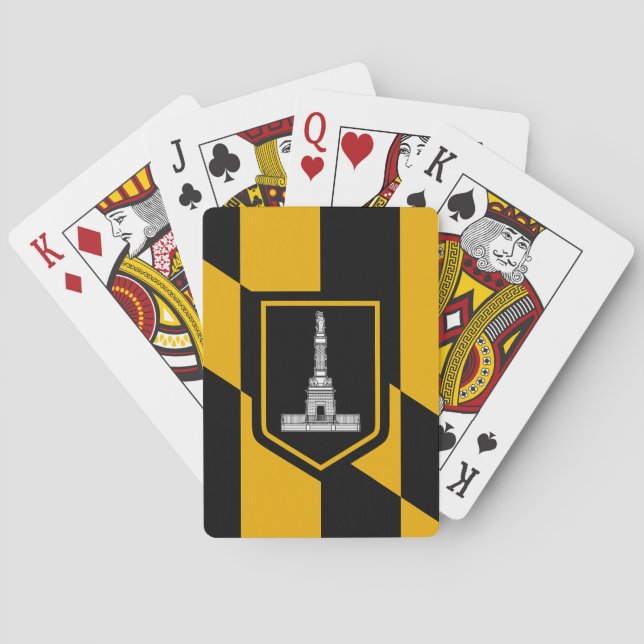 Deck Playing Cards with Flag of Baltimore, USA Spielkarten (Rückseite)